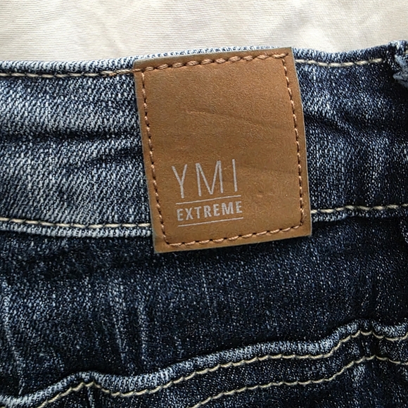 YMI Dark Blue Denim Crinkle Wash Jeans SIZE 11/30 - Picture 6 of 6
